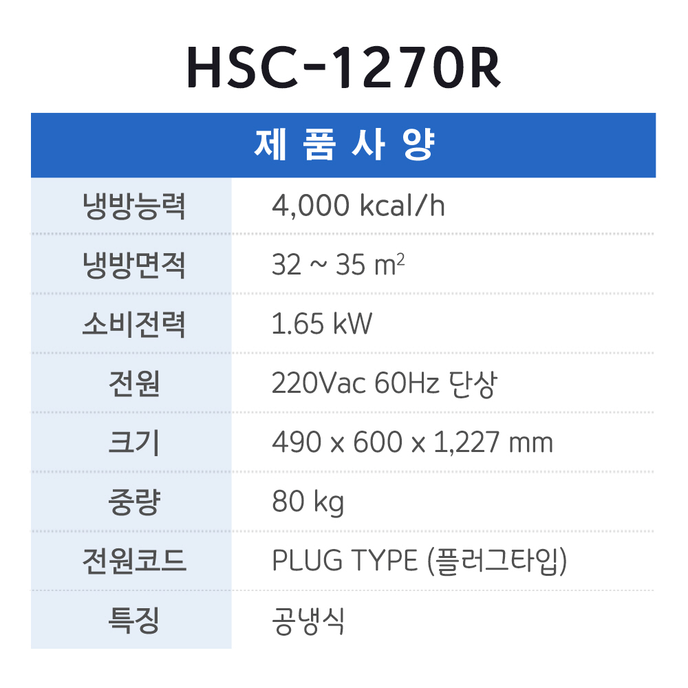 에어렉스 HSC-1270 산업용에어컨 단종 >> 신제품 HSC-1270R